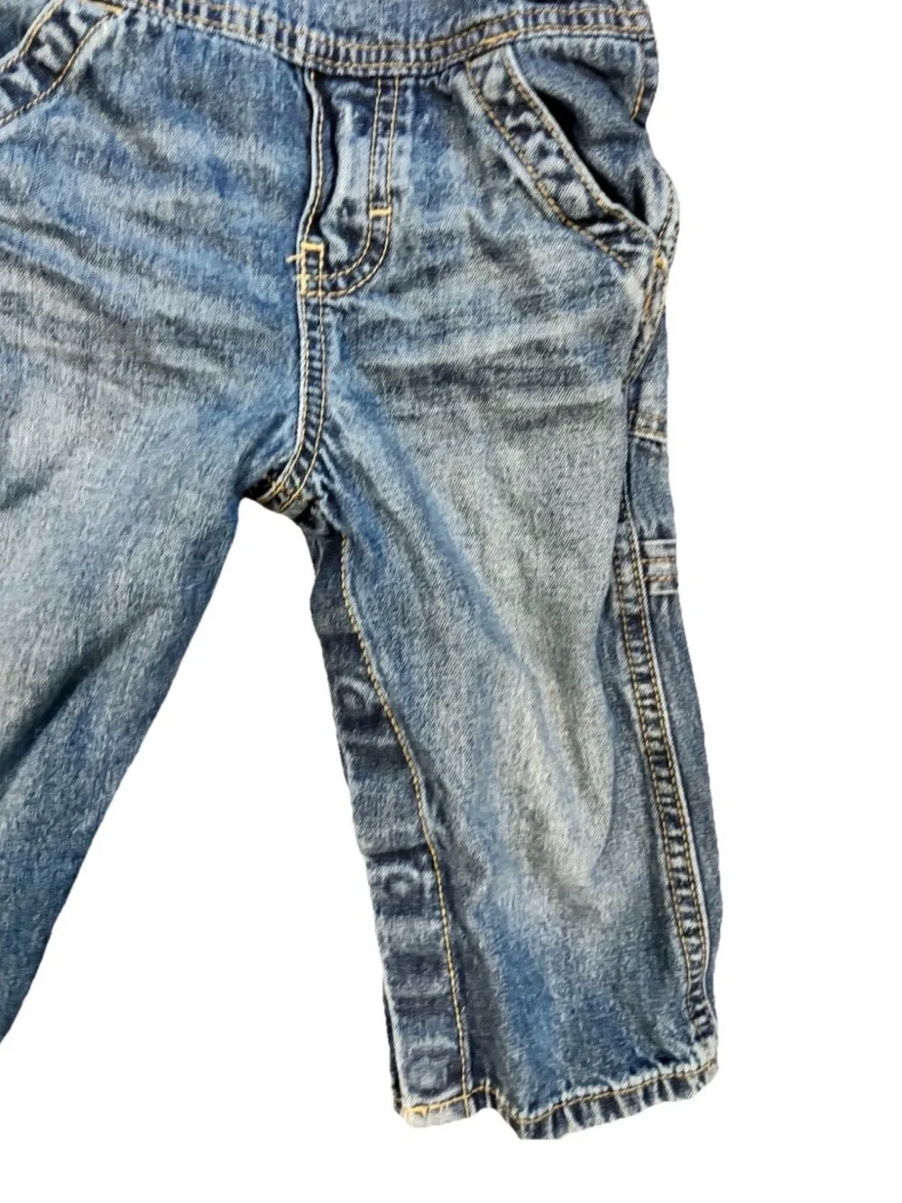 OshKosh B'gosh Washed Blue Denim Overalls with Logo